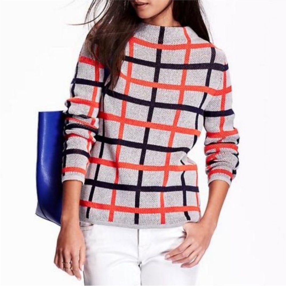 Old Navy Womens Plaid Mock Neck Sweater Size XS